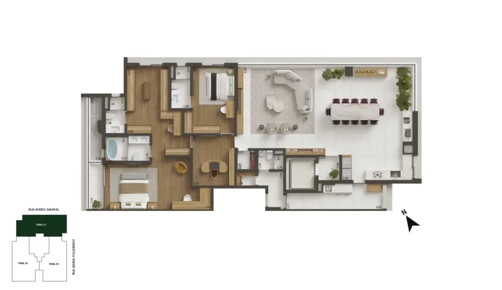 230 m² 2 suítes OFFICE COZINHA ABERTA