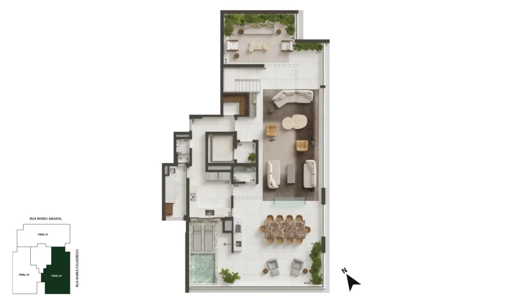 428 m² 4 suítes PISO SUPERIOR