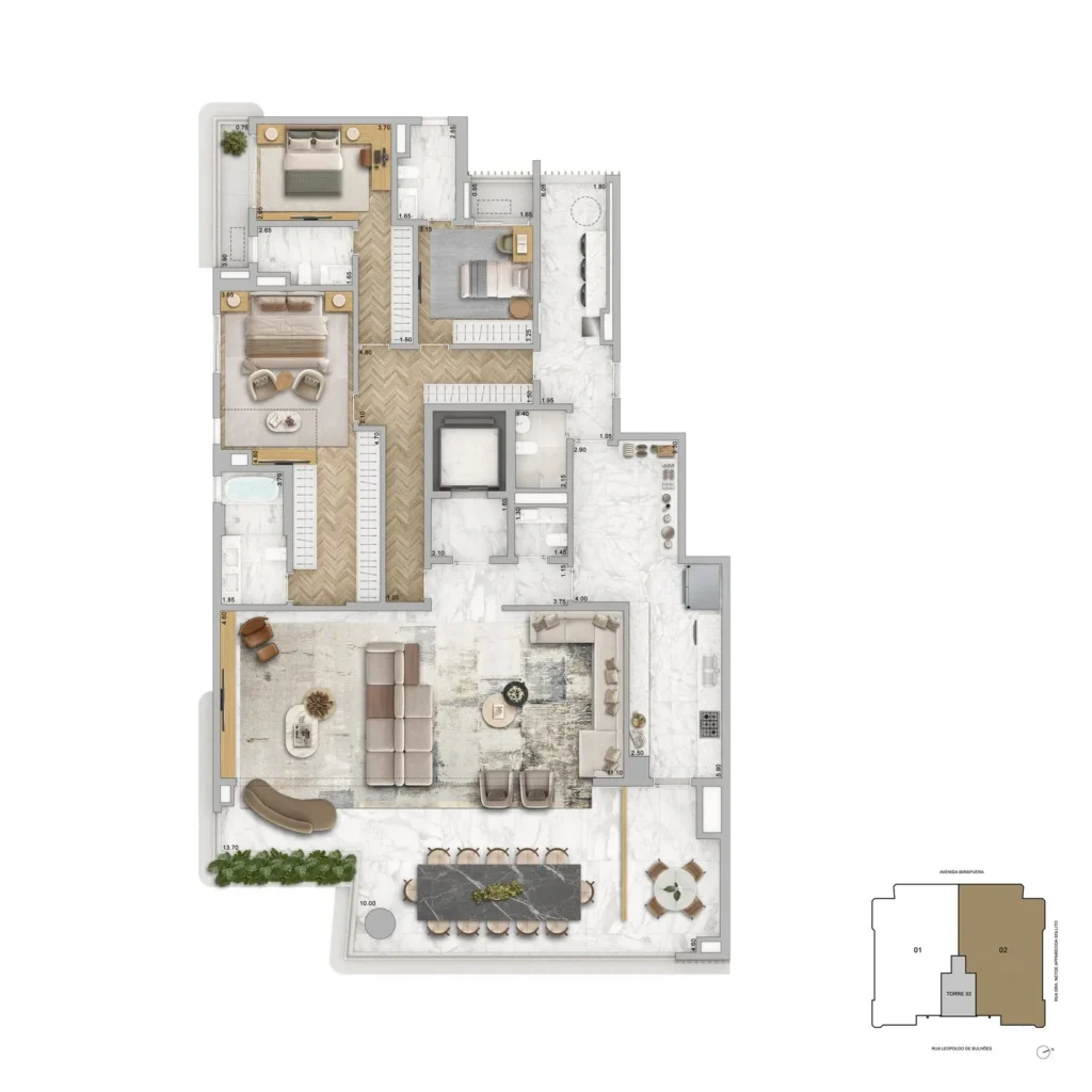PLANTA OPÇÃO 02 277M²