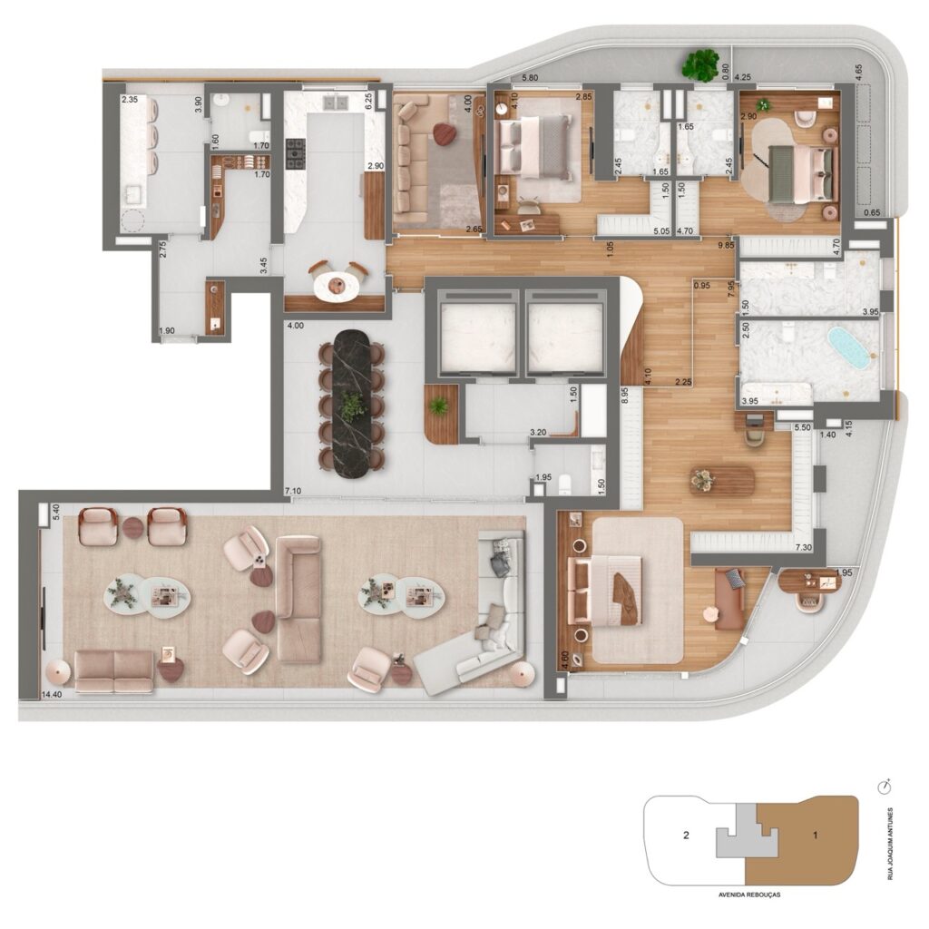 Planta-opcao-3-379m²-3-suites-master-ampliada-sala-intima-copa Grande