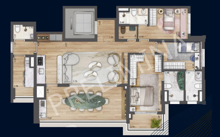 PLANTA OPÇÃO 133m²