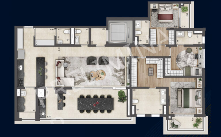 PLANTA OPÇÃO 180m²