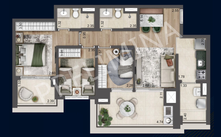PLANTA 82m² 2