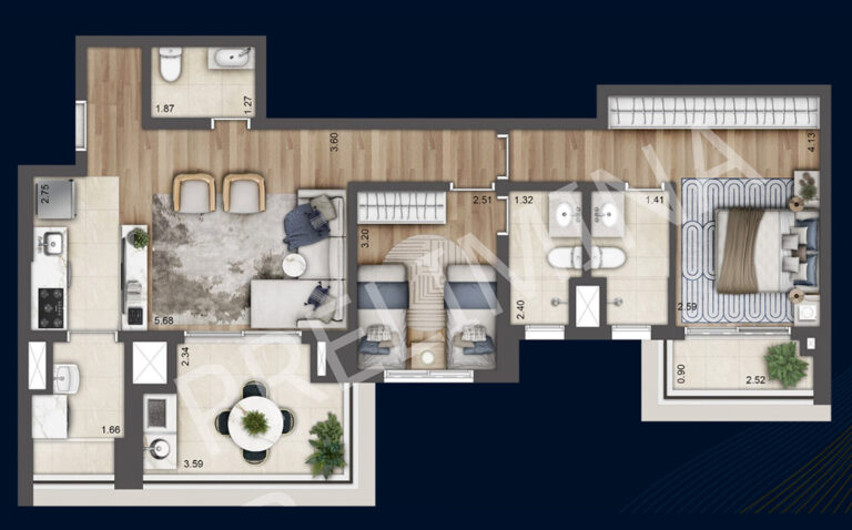 PLANTA OPÇÃO 84m²