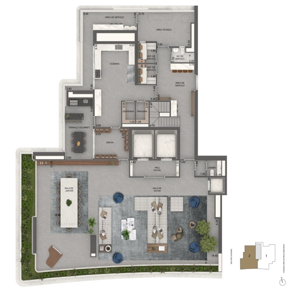 19_A_ Final 02_Planta padrao_ Duplex inferior_708m2 Grande