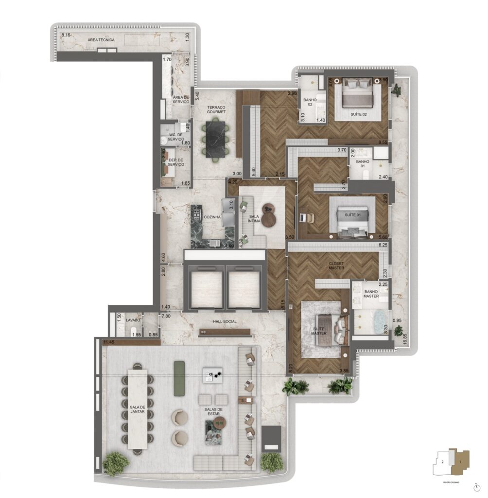 395m² - Final 01_Planta Opção 1_ 17 ao 45 pav Grande