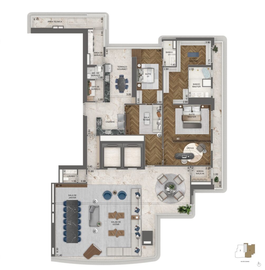 395m² - Final 01_Planta Opcao 2_ 17 ao 45 pav Grande