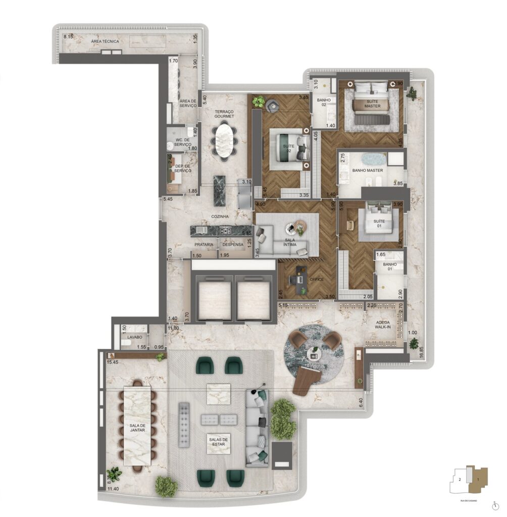 395m² - Final 01_Planta Opcao 4_ 17 ao 45 pav Grande