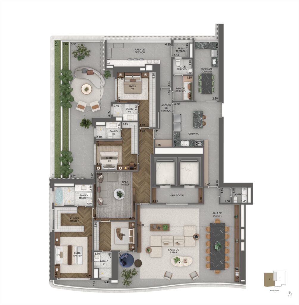 404.5m² - Final 02_Planta padrao_Garden 2pav Grande