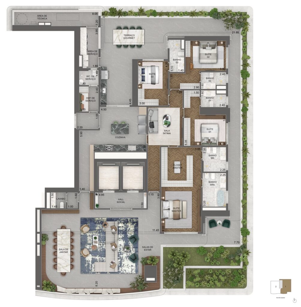 492m² - Final 01_Planta padrão_Garden 2pav Grande